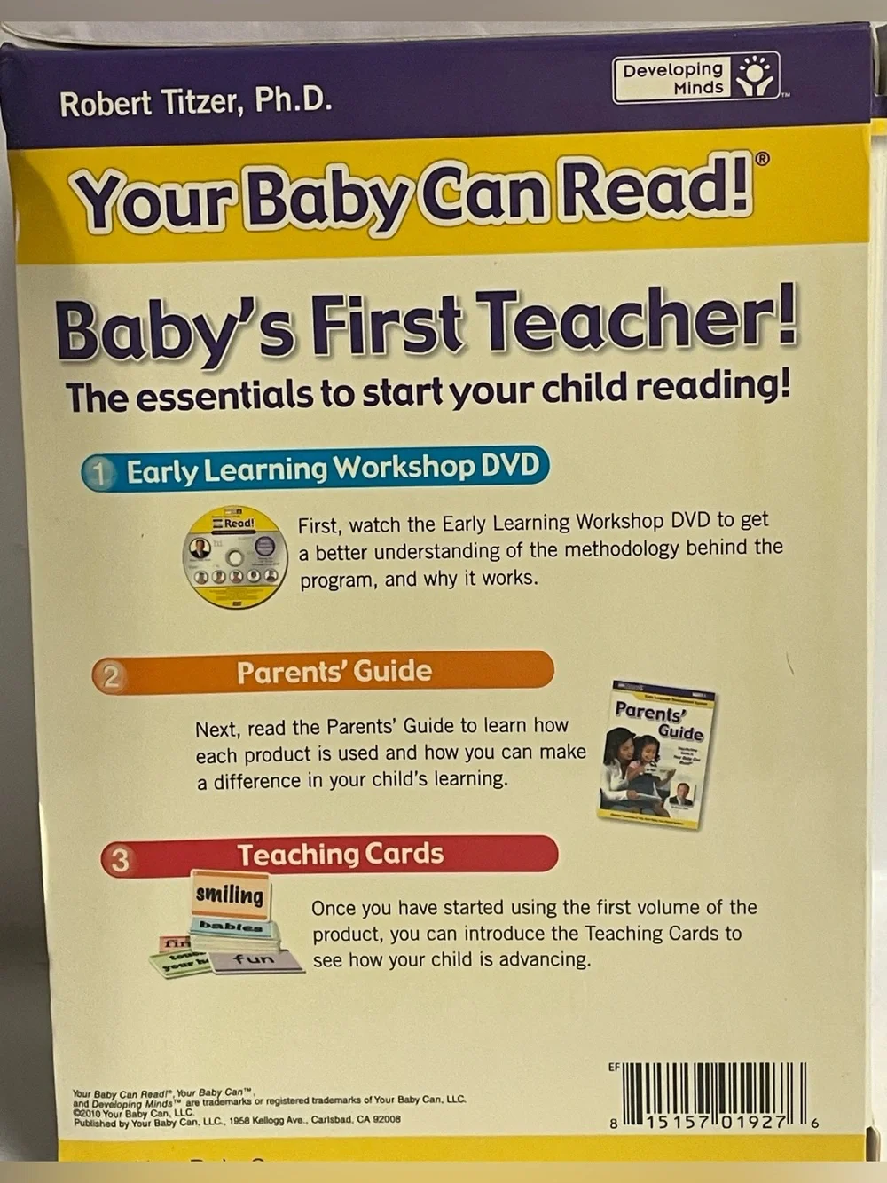 Baby's First Teacher - Your Baby Can Read! Deluxe Set DVDs Books Cards